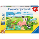 Ravensburger - Bambini Animali In Campagna - 2x12 Pezzi - Puzzle