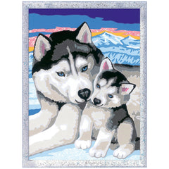 Ravensburger - Creart Cute Huskies - Painting By Numbers - Arts & Crafts