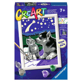 Ravensburger - Creart Cuccioli Sotto le Stelle - Pittura per Numeri - Arti e Mestieri