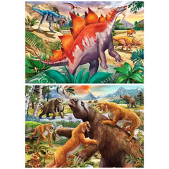 Ravensburger - Dinosauri - Animali Preistorici Selvaggi - 2x24 Pezzi - Puzzle