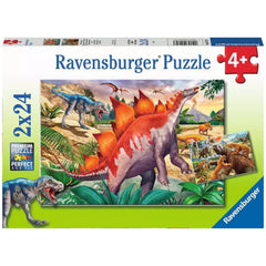 Ravensburger - Dinosauri - Animali Preistorici Selvaggi - 2x24 Pezzi - Puzzle