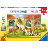 Ravensburger - Vacanze nella Fattoria dei Cavalli - 2x12 Pezzi - Puzzle