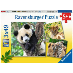Ravensburger - Panda, Tigre e Leone - 3x49 Pezzi - Puzzle