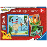 Ravensburger - Pokemon - Charmander Bulbasaur e Squirtle - 3x49 pezzi - Puzzle