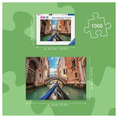 Ravensburger - Puzzle - Gondola di Venezia 1000pz - 14+ Anni - Paesaggio Italiano
