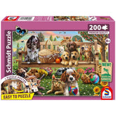 SCHMIDT SPIELE - Puzzle da Giardino per Cani e Gatti 200 Pezzi - Puzzle