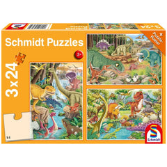 SCHMIDT SPIELE - Dinosaur Fun 3x24 Pcs Children’s puzzles - Puzzles