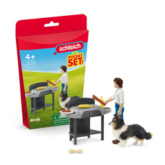 Schleich - Set di gioco - Barbecue con Tom - 9 pezzi - 4 Anni - Gioco educativo