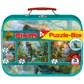 Schmidt Spiele - Dinos, scatola puzzle in una custodia di metallo 100 pezzi - puzzle