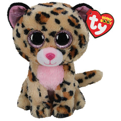 TY - Beanie Boos Livvie brown and pink leopard Plush 15 cm