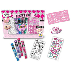 Teorema - Giochi creativi - Miss Carina Kit di Tatuaggi - Pennarelli glitter - 6+ Anni