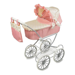 Teorema - Bambole - Set di Passeggino di Lusso 2-in-1 - Rosa/Oro - 3+ Anni