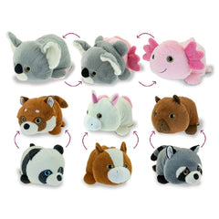 Teorema - Assortimento di Plush Flip Animali Esotici Reversibili - Peluche