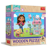 Trefl - 24 Piece Wooden Puzzle - Gabby's Dollhouse Happy Gabby and her Friends - Puzzles Age +3 - TRF20268