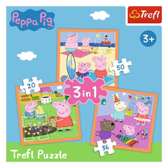 Trefl - 3 Puzzles in 1 - Peppa Pig - Puzzles Age +3 - TRF34852