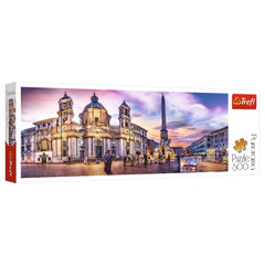 Trefl - 500-Piece Panorama Puzzle - Piazza Navona, Rome - Puzzles Age +10 - TRF29501
