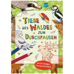 ARENA - Tiere des Waldes zum Durchpausen book cover features playful animals in bright colors, perfect for young readers.