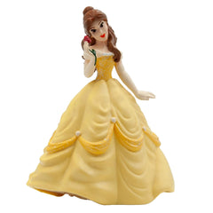 Bullyland Disney Belle toy figure, 10.5 cm, features a yellow satin dress, brown hair, and intricate white ruffles.