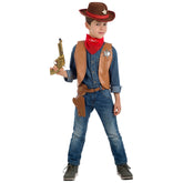 Carnival Toys - Set Cowboy Con Gilet, Pistola, Bandana E Fondina Per Bambini - Professioni Immaginarie E Gioco Di Ruolo