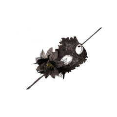 Carnival Toys - Elegante Maschera Veneziana Mezza Faccia in Damascato Nero per Gioco Immaginativo - Professioni Fittizie e Gioco di Ruolo