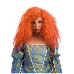 Carnival Toys - Parrucca Arancione Riccia Lunga per Divertenti Travestimenti e Gioco Immaginativo - Professioni Finte e Gioco di Ruolo
