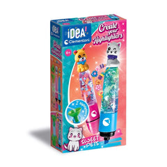 Clementoni - IDEA Crea i tuoi evidenziatori Sweet Pets - Arte e Fai da Te