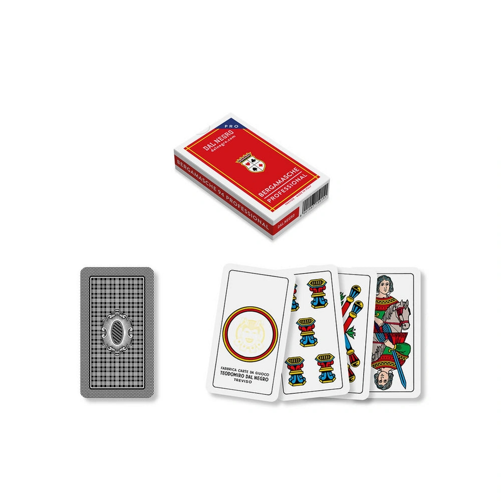 Dal Negro Bergamasche Pro Cards N.94 in a glossy red box, featuring silver and white cards with printed text and symbols.