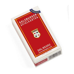 Dal Negro Salzburger Card Pro in a glossy red case featuring white, yellow, and blue printed text and a crown logo.