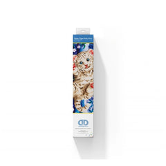 Diamond Dotz Baby Tiger Roly Poly packaging features a colorful tiger image with blue eyes, matte and glossy finishes, and a