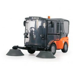 Dickie Kärcher Street Sweeper toy vehicle in hard plastic with transparent windows, rubber tires, and detailed front license