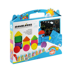 Didò Blocks Train Modelling Dough Set packaging features a glossy blue cardboard design with vibrant multi-colored text and a