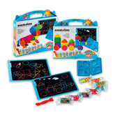 Didò Blocks Train Modelling Dough Set in a blue plastic box with a clear window, featuring colorful inserts and plastic handl