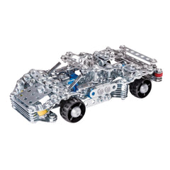 Eitech Speed Racer construction set features a silver metallic car with black wheels and a blue front component.