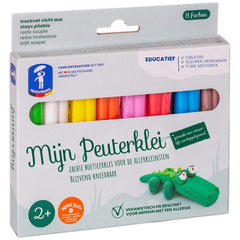Feuchtmann Basic Modelling Dough pack features 8 colors in a white cardboard box with a transparent window and alligator icon