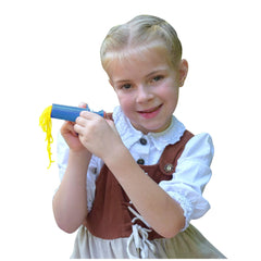 Gowi 4-piece kneading syringes displayed with a girl in a white blouse and brown vest, featuring blonde hair and light skin.