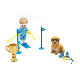 Jagerndorfer - Scuola di sci Kind Chiara Met Hond 12 cm - Bambole, Set da gioco e Figure giocattolo