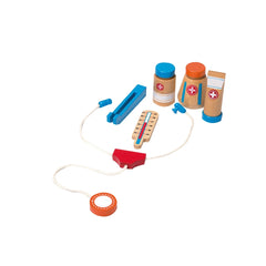 Johntoy - Valigetta del Dottore in Legno con Accessori 8 Pezzi - Professioni Immaginarie e Gioco di Ruolo