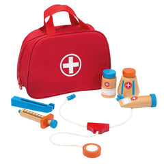 Johntoy - Valigetta del Dottore in Legno con Accessori 8 Pezzi - Professioni Immaginarie e Gioco di Ruolo