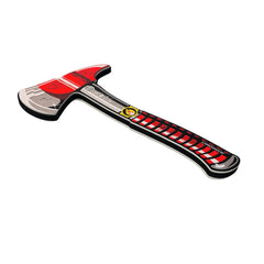 Liontouch firefighter hatchet featuring a red axe top, silver blade, and black handle, designed for pretend play and role-pla