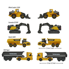 Majorette - Set di 4 Veicoli da Gioco Volvo Construction