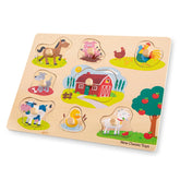 New Classic Toys - Peg Puzzle - 8 Pieces - Farm - Baby Activity Toys