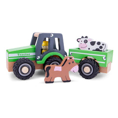 New Classic Toys - Tractor With Trailer - Animals - Play Vehicles