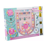 Jewel Design 600 Precious Beads arts and crafts kit in pink packaging featuring various white and pink accessories.
