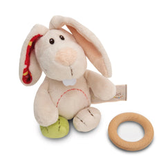 NICI - My First NICI - Griffin Rabbit Tilli With Wooden Ring - Pacifiers & Teethers