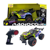 ODS - RC Vampire Monster Radiocom 1:18 toy car with colorful design, transparent window, and glossy cardboard packaging.