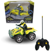 ODS - RCRadiocomDesertQuad18 toy quad bike in yellow and black packaging with remote control, glossy cardboard finish.