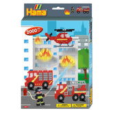 Set di perline termoadesive Pet Hama Dipartimento dei Vigili del Fuoco 2000 Pz.