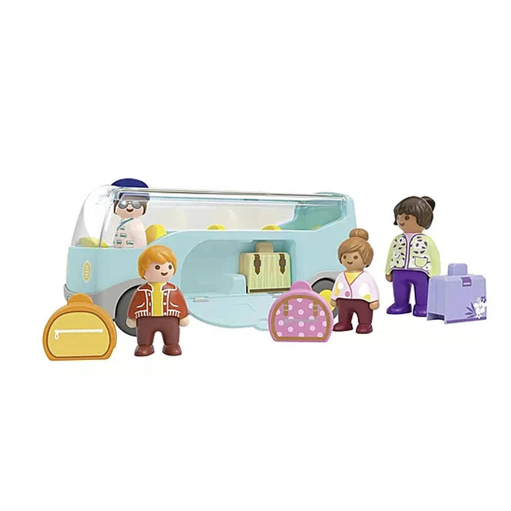 Playmobil Junior Airport Shuttle Bus toy features a matte finish, transparent window, and glossy roof, ideal for imaginative