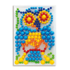 Quercetti FantaColor Portable features a white grid with four colorful balls: blue, yellow, red, orange, and green.