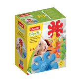 Quercetti Polipetti baby activity toy in yellow cardboard packaging with a glossy finish, featuring a smiling face and colorf